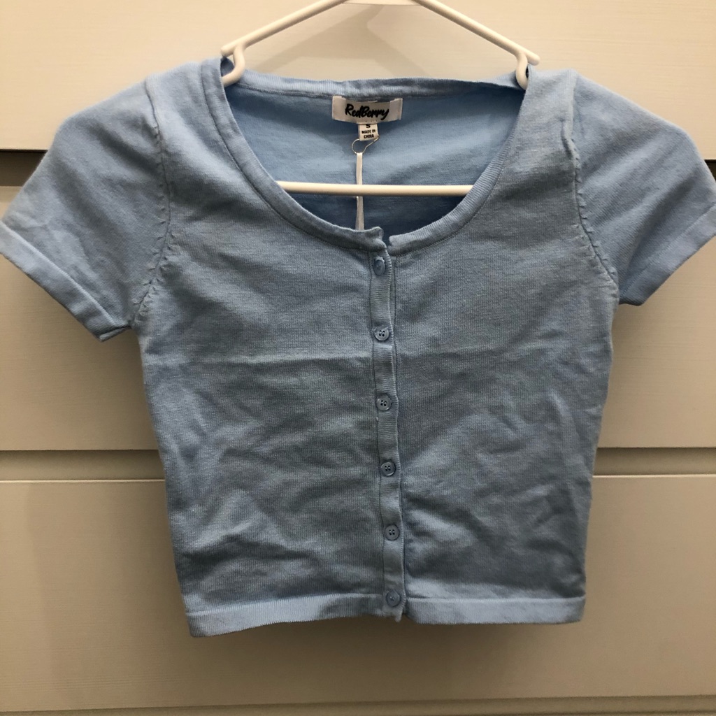Blue Knit Button Down